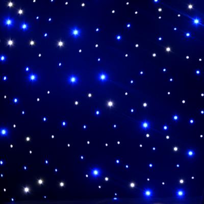 China Hot Selling Blue And White 4*6m Star Fabric LED Hotel LED Curtain For Stage Party Decoration Effect Backdrop LED Light for sale