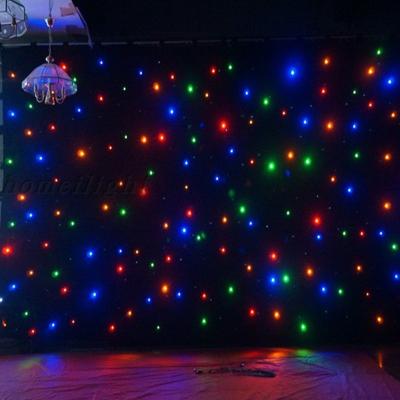 China 4*5M RGBW LED Star Cloth Starry Curtain For LED Display 2*3M Bedroom Lights Stage Wedding Curtain Christmas Lights for sale