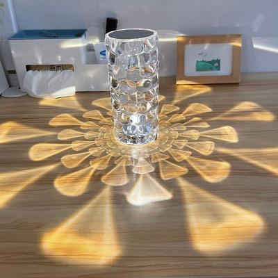 China Modern USB RGB 16 Colors Variable Dimming Acrylic Table Control Water Drop Touching Effect Crystal Lamp for sale