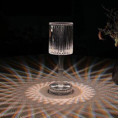 China Modern Line Effect Crystal Modern Table Lamp For Bedroom CCT RGB With Lithium Battery USB Touch Table Light for sale