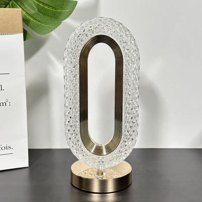 China Nordic New Modern Creative Acrylic Bedside Light Bedroom Restaurant LED Crystal Touch Table Lamp For Night Light for sale