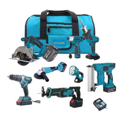 China Carry The Purples Easy 21V Machine Tool Set High Quality Professional Cordless Power Drill Machines Herramientas Combo Sets For Wholesale Price for sale