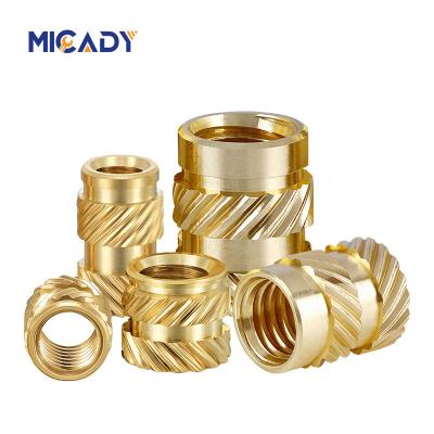 China Heavy Industry CNC Machining Knurled Brass Material Insert Threaded Screw Twill Copper Nut for sale