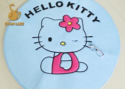 China No Shrinking Hello Kitty Floor Rug , Small Circular Rugs Easy Maintenance for sale