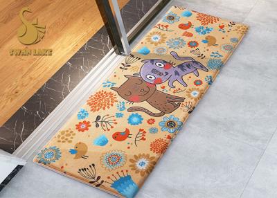 China Customized Polyester Bedroom Area Rugs / Carpet With Anti - Slip PVC Dots Felt Backing for sale