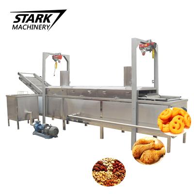 China Food Factory Gas Frying Machine Continuous Frying Machine Noodles Frying Machine for sale