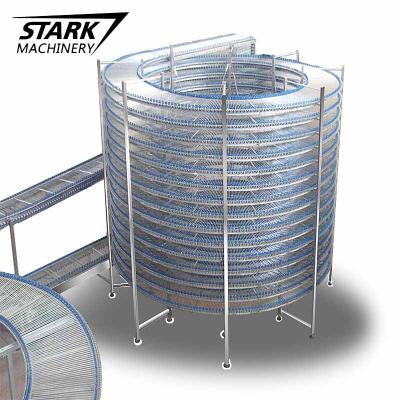 China Heat Resistant Plastic Spiral Conveyor Spiral Cooling Conveyor System For Food for sale