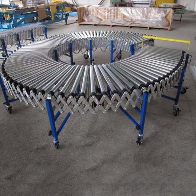 China Heat Resistant Fast Delivery Telescopic Flexible Expandable Motorized Roller Conveyor for sale