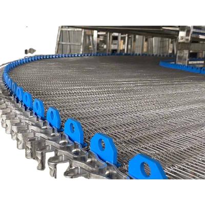 China Stainless Steel Heat Resistant Side Transmission Belt For Cooling Tower Food Grade Wire Mesh Spiral Conveyor Belt for sale