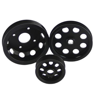 China Automotive Workshop Lightweight Aluminum Crank Pulley For 1989-1998 SR20DET Nissan 240SX S13 S14 S15 SILVIA Black for sale