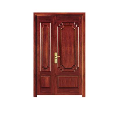 China Modern wooden steel doors, wooden door armored door with aluminum strips, home security door for sale