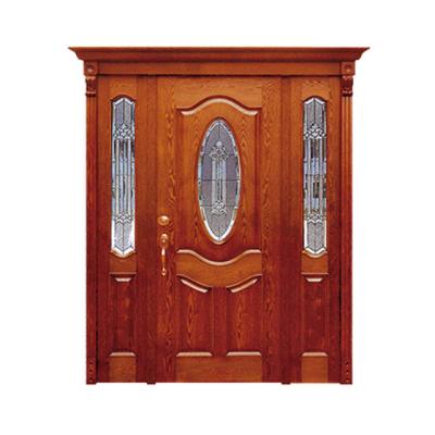 China 2019 Latest Design Modern Solid Wood Glass Door French Door Interior Room Door for sale