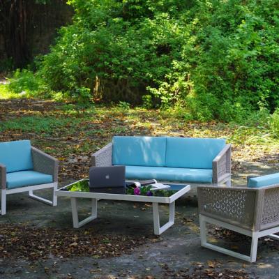 China 2021 Furniture Garden Coffee Table And Sofa Outdoor Furniture Set Sectional Sofas Rattan Outdoor Furniture for sale