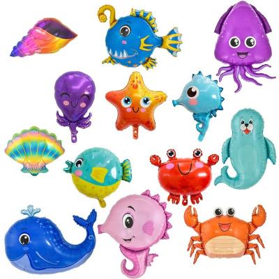 China Gift Toy Ocean Sea Animal Marine Foil Balloon for Pool Party Wrap Up Dress Up Boy Girl Kids Birthday Baby Shower Glamping Decoration for sale