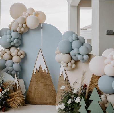 China Activity Decoration Cream Bare Sand Blue Color Adventure Theme Gray Wild One Balloons Arch Garland Kit for Kid Birthday Baby Shower Indoor Party for sale