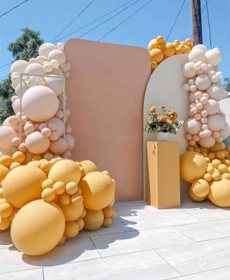 China Decoration Gift Balloons White Lemon Yellow Sand Cameo Latex Balloon Arch Garland Kit for Birthday Gift Baby Shower Birthday Party Indoor Outdoor Deco for sale