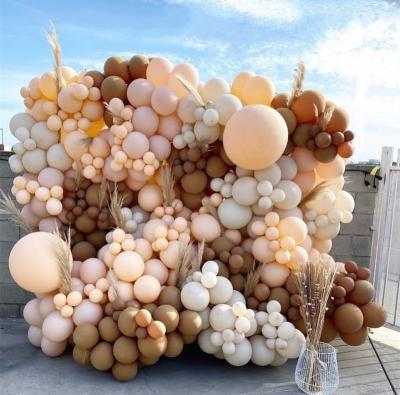 China Latex Brown Apricot Colors Balloons Arch Themed Garland Kit For Birthday Baby Shower Party Garden Windows Decoration for sale