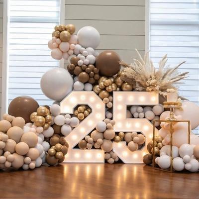 China Popular Bare Bear Color Gold Chrome Brown Balloon Themed Arch Garland Kit for Birthday Baby Shower Party Garden Windows Birthday Deco for sale