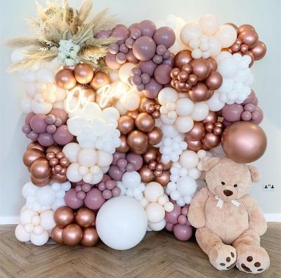 China Advertising Toy/Gift Toy/Pomotional Toy Mauve Naked Balloons/Decoration Pink Chrome Support Theme Arch Garland Kit For Baby Shower Party Garden Windows Windows Birthday Decoration anniversary for sale