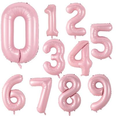 China Toy Promotional Gift 40 Inch Large Size Macaron Pearl Pink Number Foil Balloons For Birthday Baby Shower Pool Party Shop Window Birthday Deco for sale