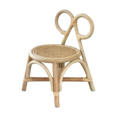 China Mini Modern Peacock Chair Baby Kids Rattan Bowknot Accent Garden Chair For Indoor Outdoor Garden Balcony Partyneeds Supplies for sale