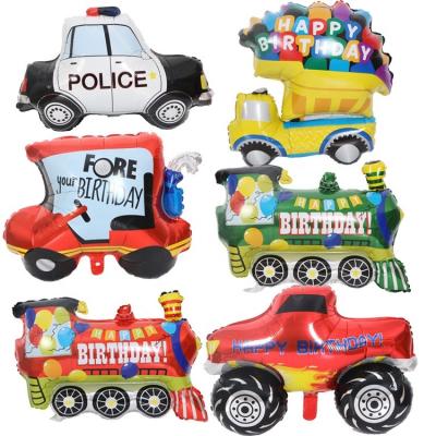 China Gift Toy Automobile Vapor Series Foil Balloons For Boy Birthday Party for sale