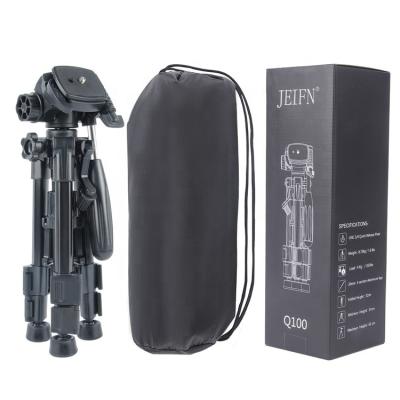 China Q100 JEIFN Tripod Mini Adjustable Tripod Stand Phone Desktop Aluminum Bracket 360 Degree Tripod Camera Holder for sale