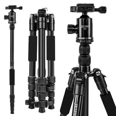 China 5 Section PORTABLE Aluminum Portable Tripod With Q520 Ball Head Lightweight Heavy Duty Travel Professional Compact Camera Tripod for sale