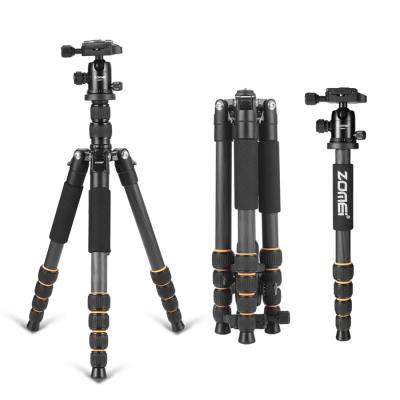 China Q666C PORTABLE Compact Light Travel Folding SLR Camera Carbon Fiber Tripod for sale