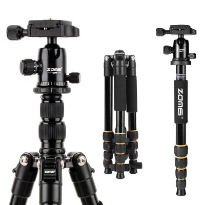 China Q666 Aluminum Portable Digital Camera Tripod With Heavy Duty Light Weight Professional Compact Ball Head Travel Tripod for sale