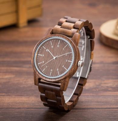 China Non-Specific Natural Fashion Watches Luxury Man Customized Logo Clock Japan Import Quartz Men's Wristwatch Wooden Wristwatch Solid Wood for sale