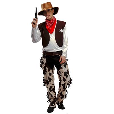 China Cool Men's Handsome Cowboy Party Costume Halloween Cos Dress Cosplay Western Cowboy For Adult for sale