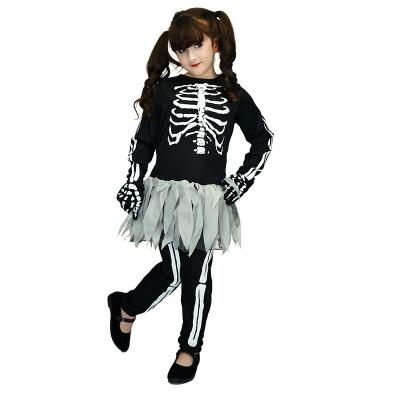 China Horror Wholesales Skeleton Halloween Party Costume Kid Cosplay Costume Skeleton Costume Skull Kids Costume for sale