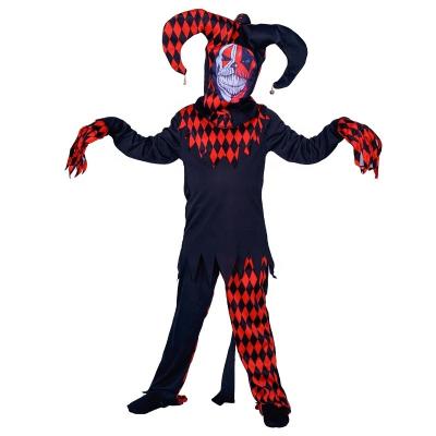 China Evil Clown Fancy Dress Kids Scary Horror Clown Cosplay Party Halloween Costume for sale