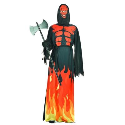 China Scary Cosplay Stage Performance Adult Halloween Horror Fire Devil Party Devil Costume For Men for sale