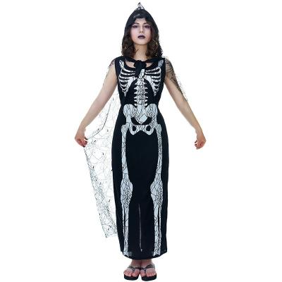 China Scary Stage Performance Costume Halloween Skeleton Lady Cosplay Fancy Dress for sale