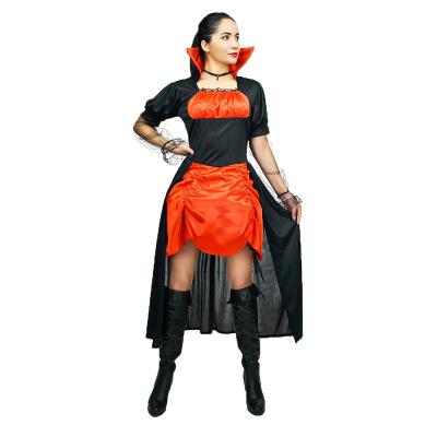 China Adult Cool Elegant Gothic Vampire Costume Halloween Party Cosplay Vampire Costume For Women for sale