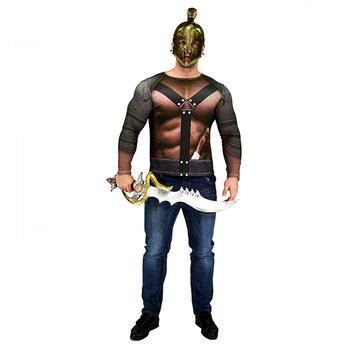 China Cool Wholesales 3D Digital Printing Roman Long Sleeve Shirt Party Costume Gladiator Halloween Costume For Men for sale