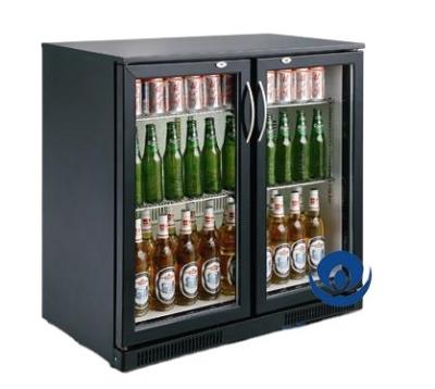 China 208L Single-temperature Double Doors Showcases Cooler Cabinets Fridge Bar Freezer Manufacturer for sale