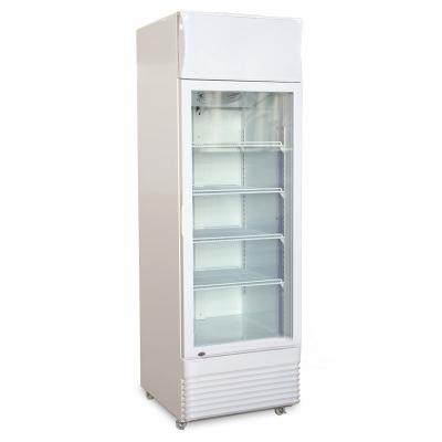 China Compressor 360L single glass door commercial cool cold drink and food nevera refrigerator wholesale price in china for sale