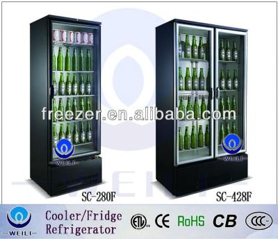 China WEILI 228L Mini Single-temperature Beer Fridge Bar Cooler with Glass Door for Bar and Canteen for sale