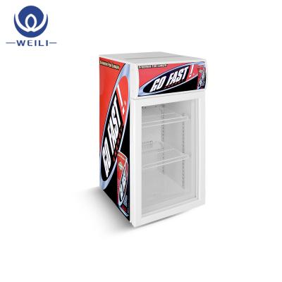 China Single-temperature mini fridge transparent glass door display cooler/refrigerator/freezer for sale