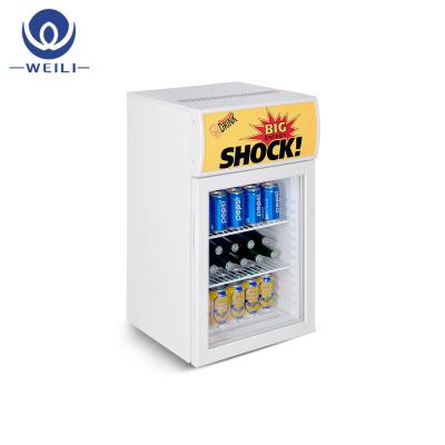 China Single-Temperature Compact Countertop Refrigerated Display Cabinet / Mini Bar Fridge for sale