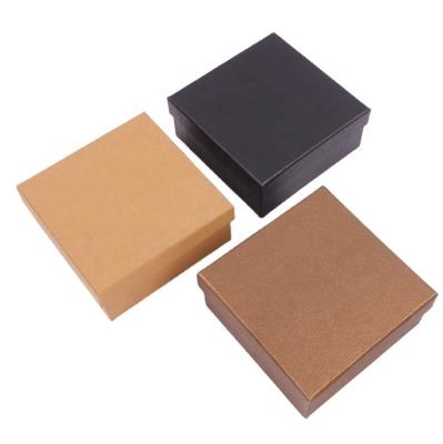 China Recycled Materials Custom Luxury Kraft Paper Folding Size Black Square Packaging Paper Gift Box for sale