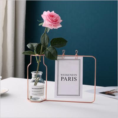 China Nordic Hydroponic Simple Vase Glass Single Piece Desktop Decoration YI Link Wind Personal Care Photo Frame INS Furniture Light Luxury Whole for sale