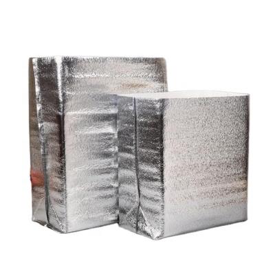 China High Quality Disposable Insulated Waterproof Stock Aluminum Foil Cooler Bag Thermal Bag For Frozen And Fresh Food Packaging for sale