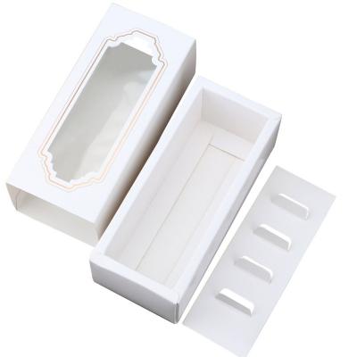 China Biodegradable Materials Food Grade Chocolate Paper Packaging Box Luxury French Macaron Recycled Packaging Gift Box for sale