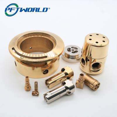 China Plated Golden Machined Brass Parts CNC Machining Brass Machined Components OEM for sale