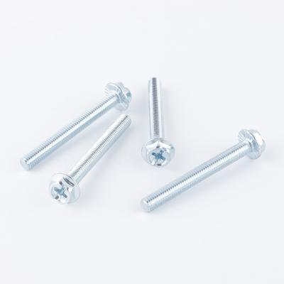 China Stainless Steel Hexagon Head Cross Recessed Flange Bolt Hex Serrated Steel Machine Screws for sale