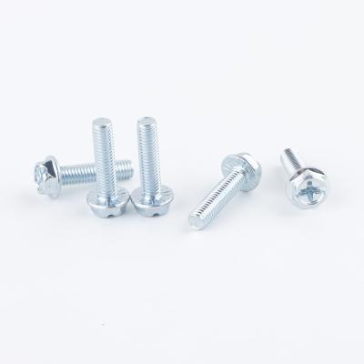 China Stainless Steel Hexagon Head Cross Recessed Flange Bolt Hex Serrated Steel Machine Screws for sale